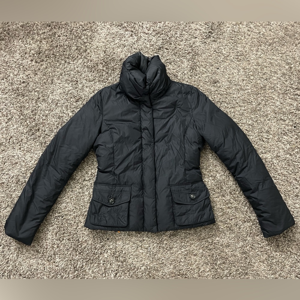 Max Mara Weekend down filled puffer jacket with button up neck black large 14